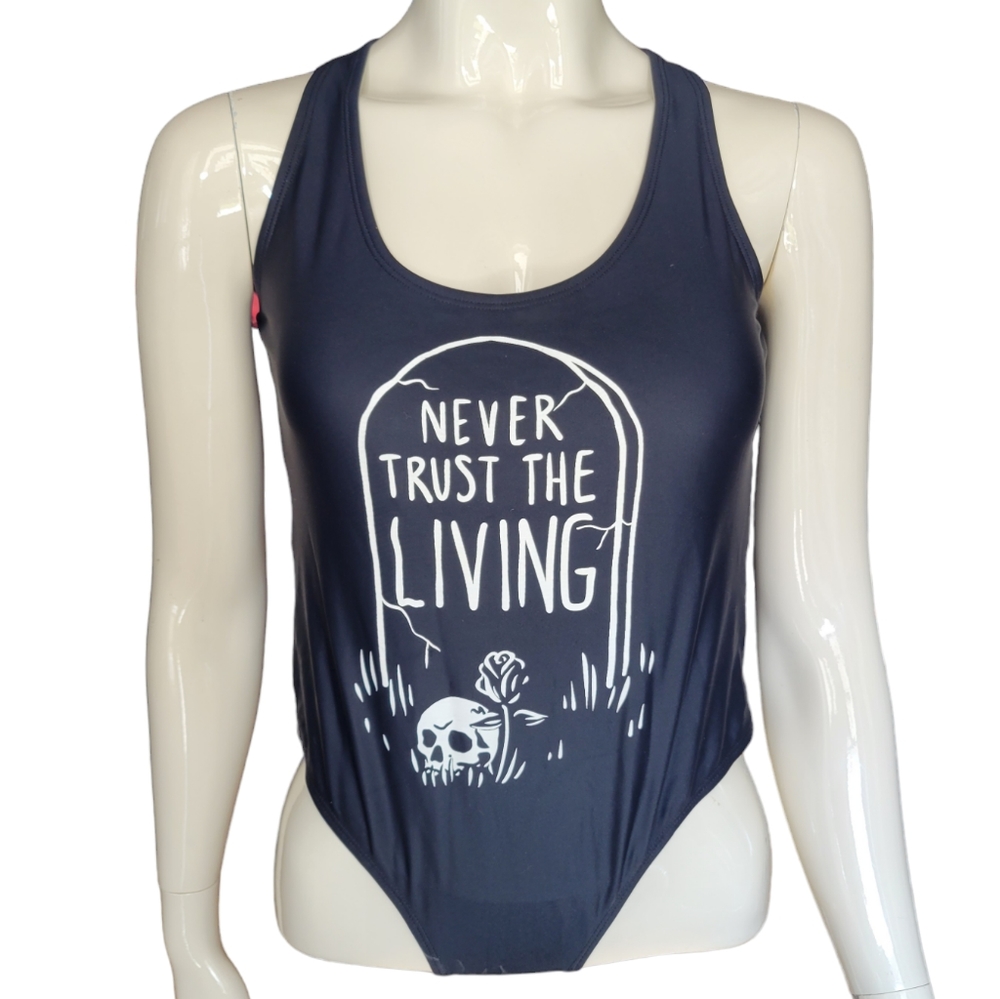 Blackcraft “Never Trust the Living” Bathing Suit Size Medium